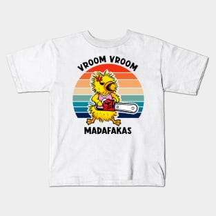 Duck and Chainsaw: Adorable Vroom Vroom Madness Kids T-Shirt